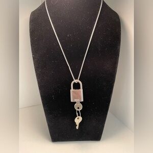 AUTHENTIC Prada padlock/Sterling silver chain